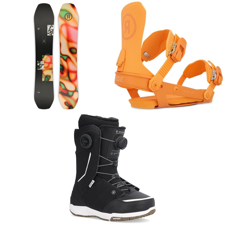Ride Moderator Snowboard + AL-6 Snowboard Bindings + Hera Pro Wide Snowboard Boots - Women's 2025
