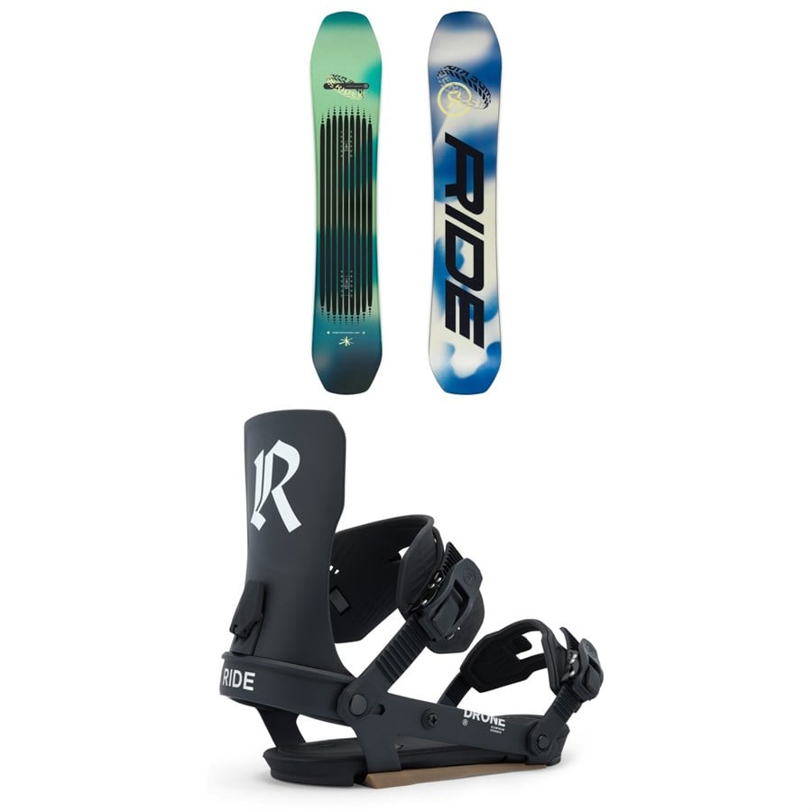 Ride Moderator Snowboard + Drone Snowboard Bindings - Women's 2026