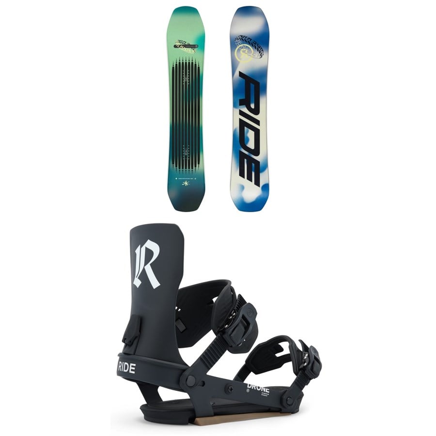Ride Moderator Snowboard + Drone Snowboard Bindings 2026