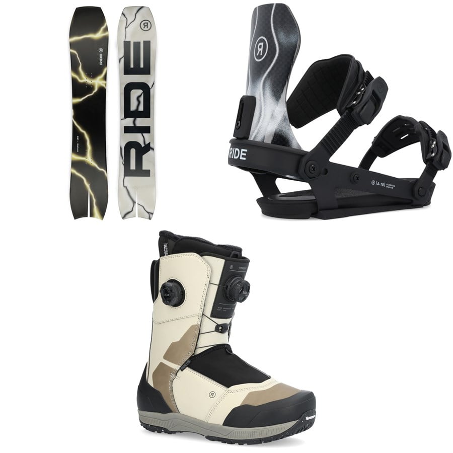 Ride MTNpig Snowboard + A-10 Snowboard Bindings + Torrent Snowboard Boots 2025