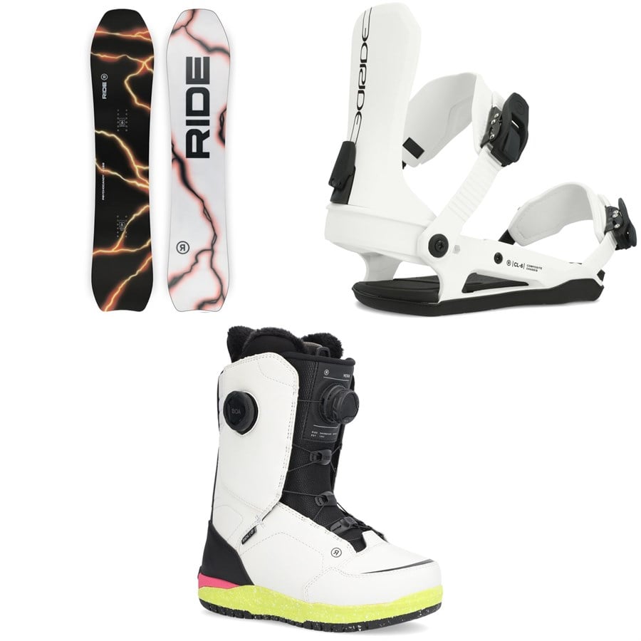 Ride Psychocandy Snowboard + CL-6 Snowboard Bindings + Hera Snowboard Boots Women's 2025