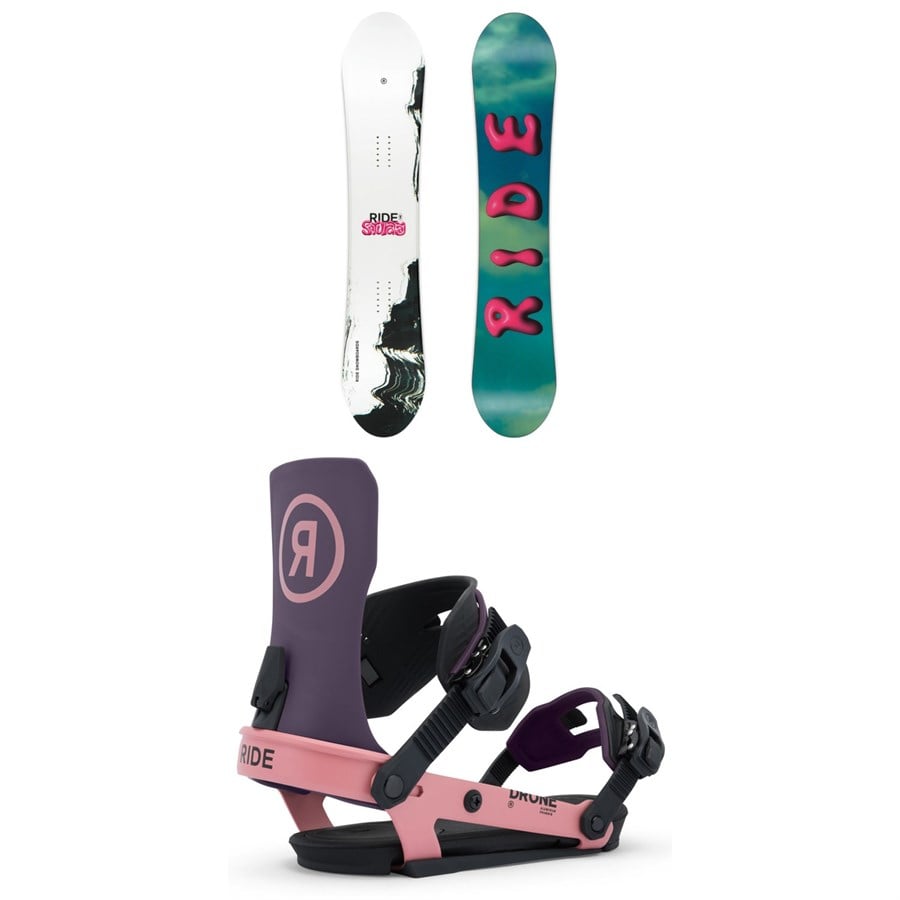 Ride Saturday Snowboard + Drone Snowboard Bindings - Women's 2026