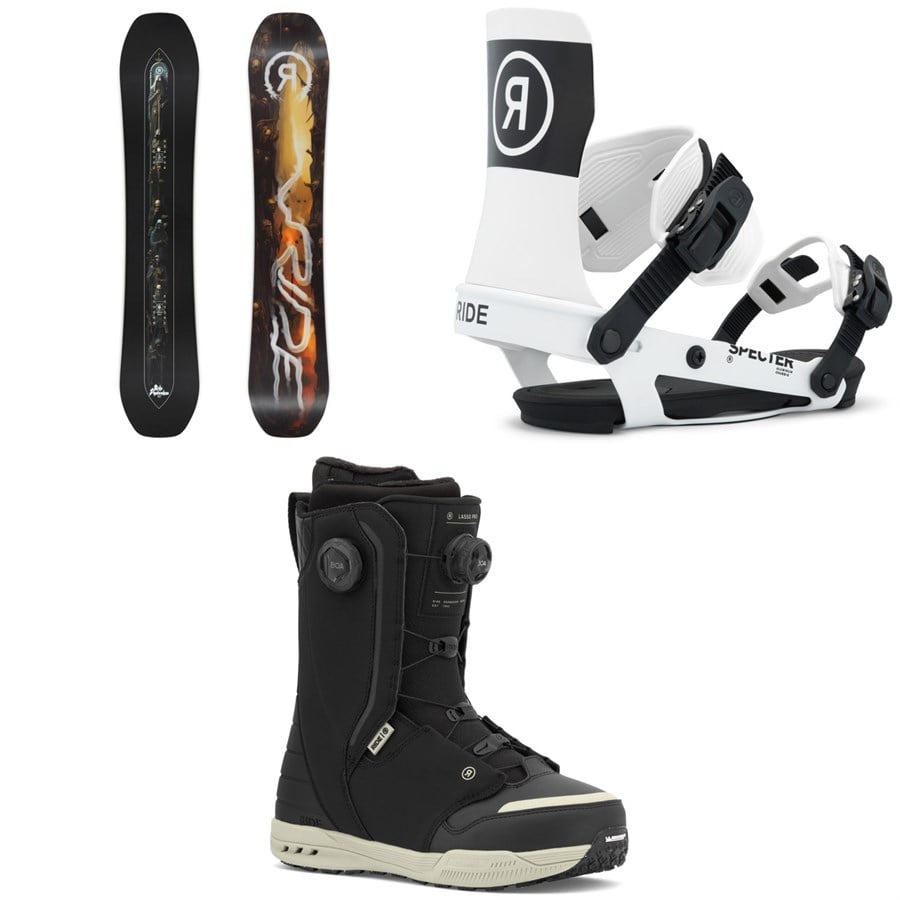 Ride Shadowban Snowboard + Specter Snowboard Bindings + Lasso Pro Snowboard Boots 2026
