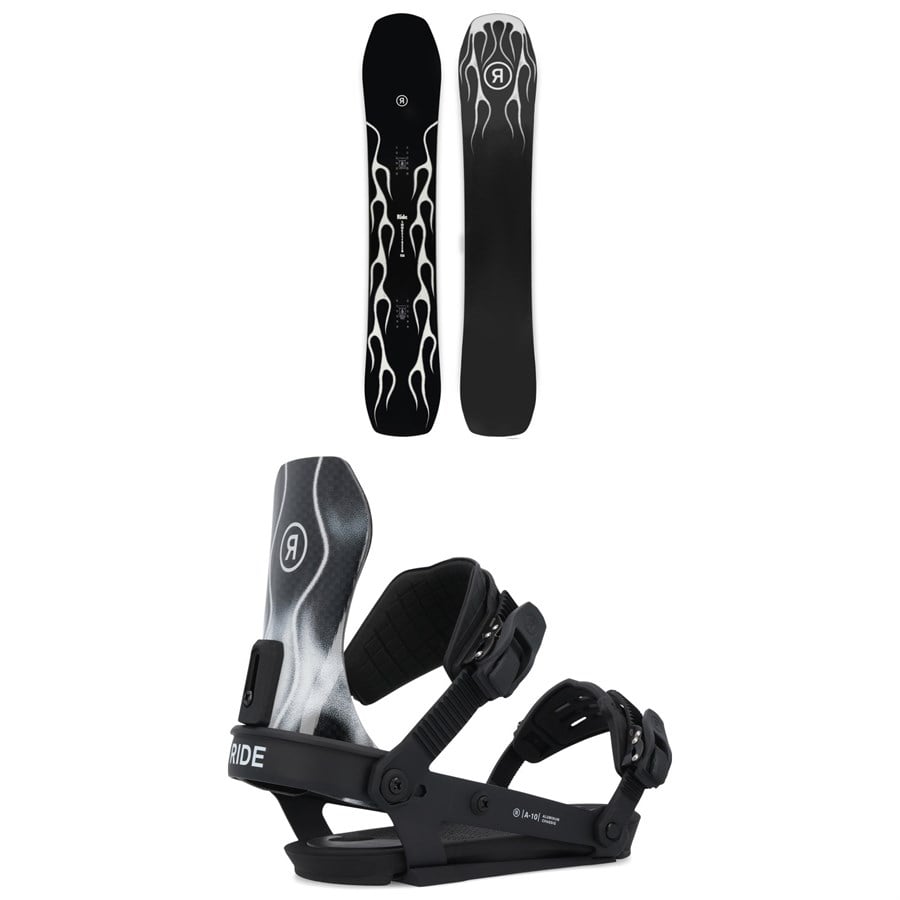 Ride Smokescreen Snowboard + A-10 Snowboard Bindings 2025
