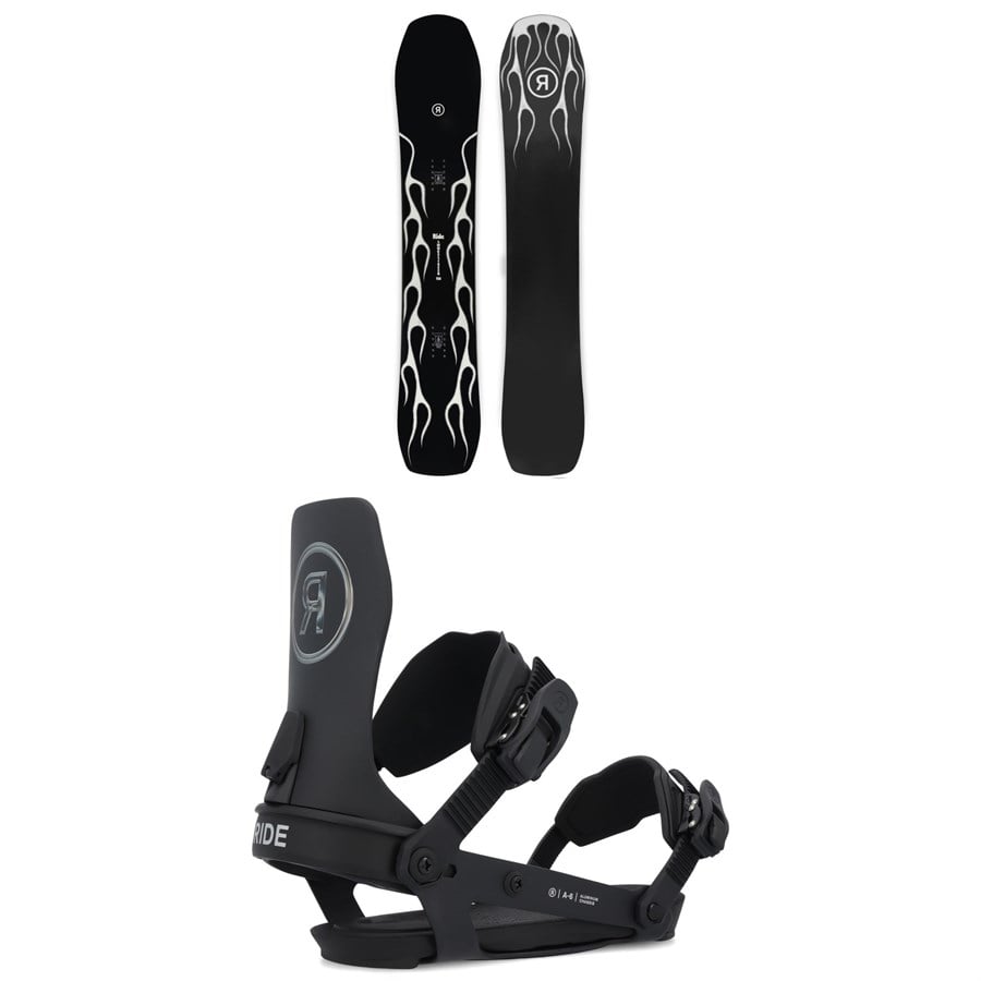 Ride Smokescreen Snowboard + A-6 Snowboard Bindings 2025