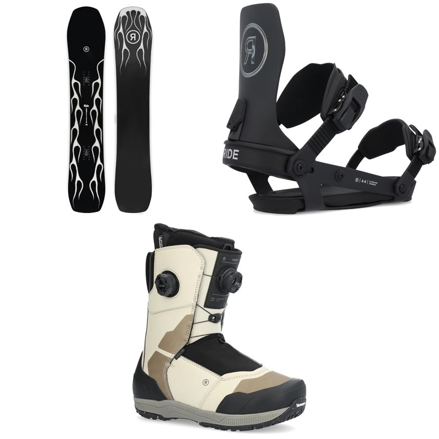Ride Smokescreen Snowboard + A-6 Snowboard Bindings + Torrent Snowboard Boots 2025