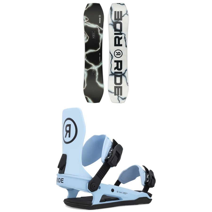 Ride Twinpig Snowboard + C-6 Snowboard Bindings 2025