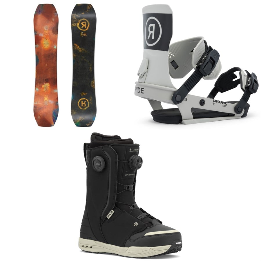 Ride Twinpig Snowboard + Drone Snowboard Bindings + Lasso Pro Snowboard Boots 2026