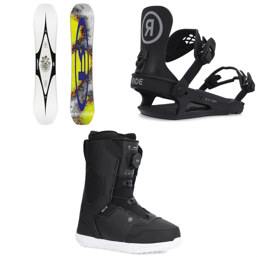 Ride Zero Jr Snowboard + K-1 Snowboard Bindings + Lasso Jr Snowboard Boots - Kids' 2026