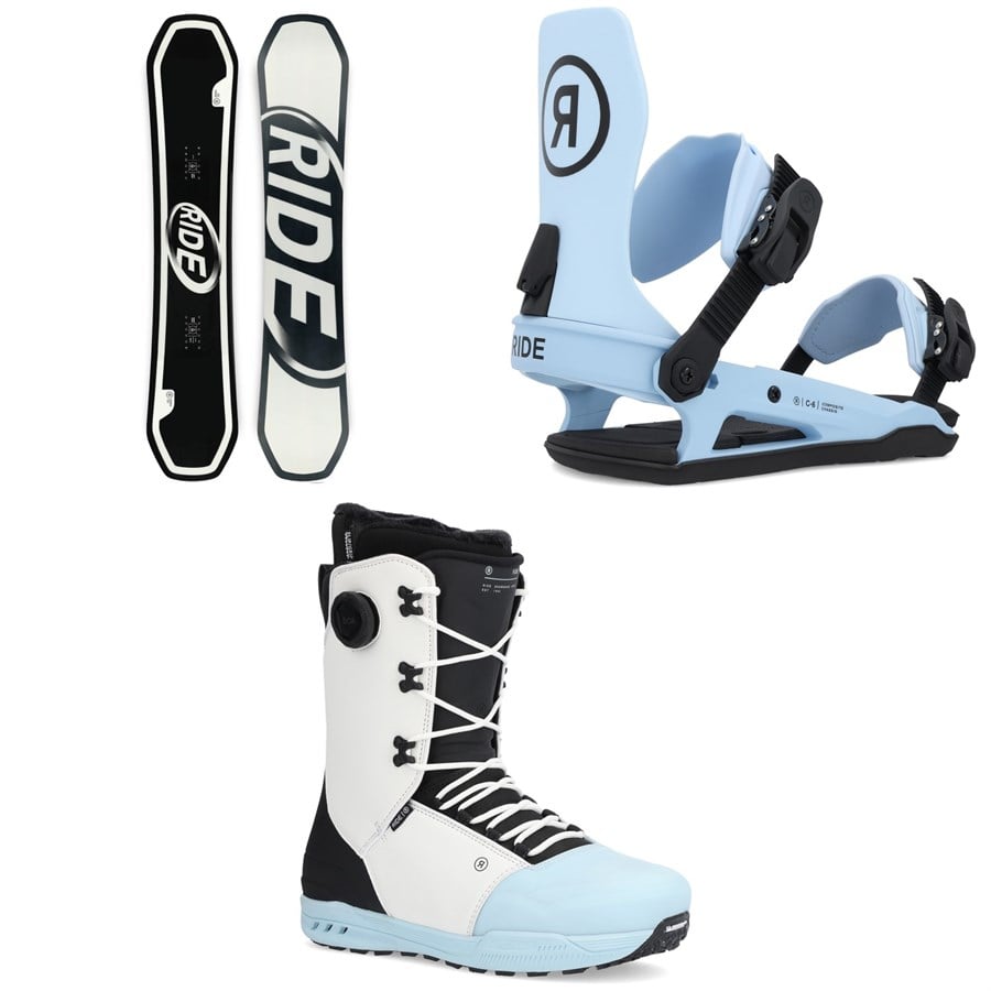 Ride Zero Snowboard + C-6 Snowboard Bindings + Fuse Snowboard Boots 2025