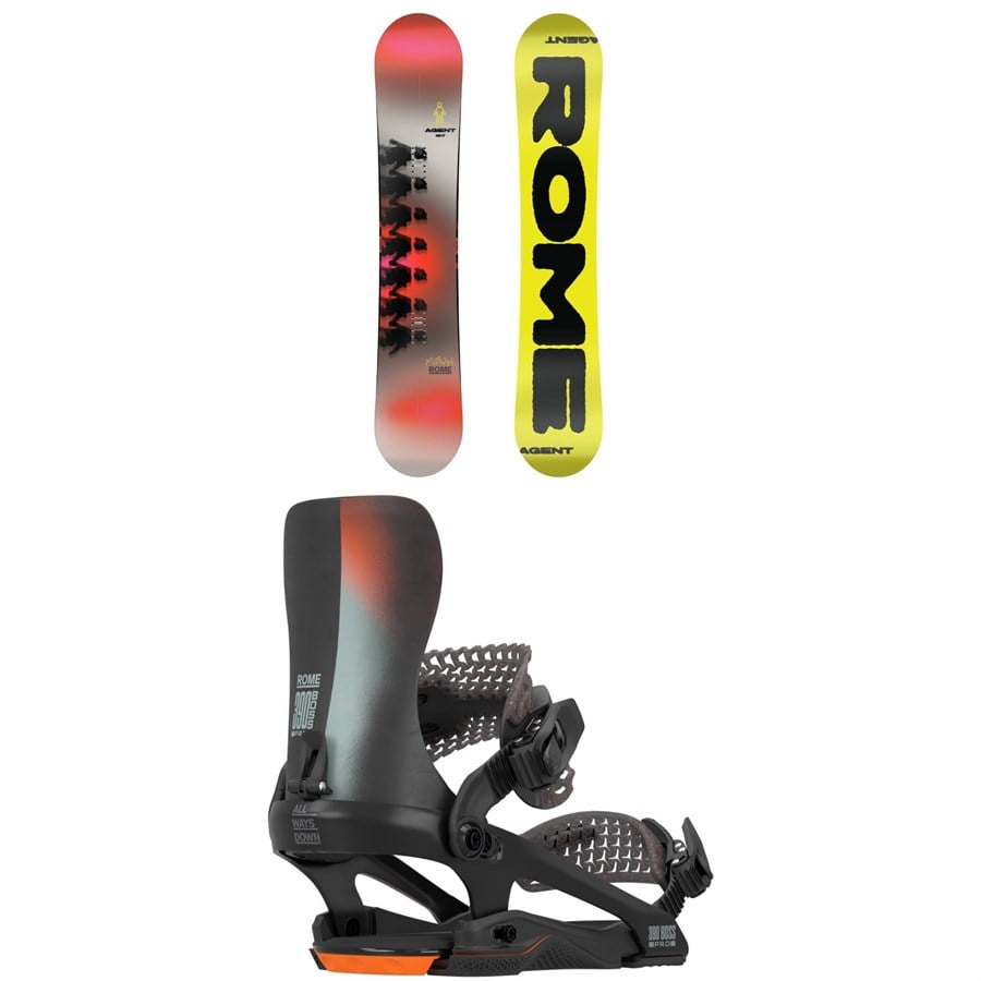 Rome Agent Snowboard + 390 Boss Pro FW Snowboard Bindings 2026