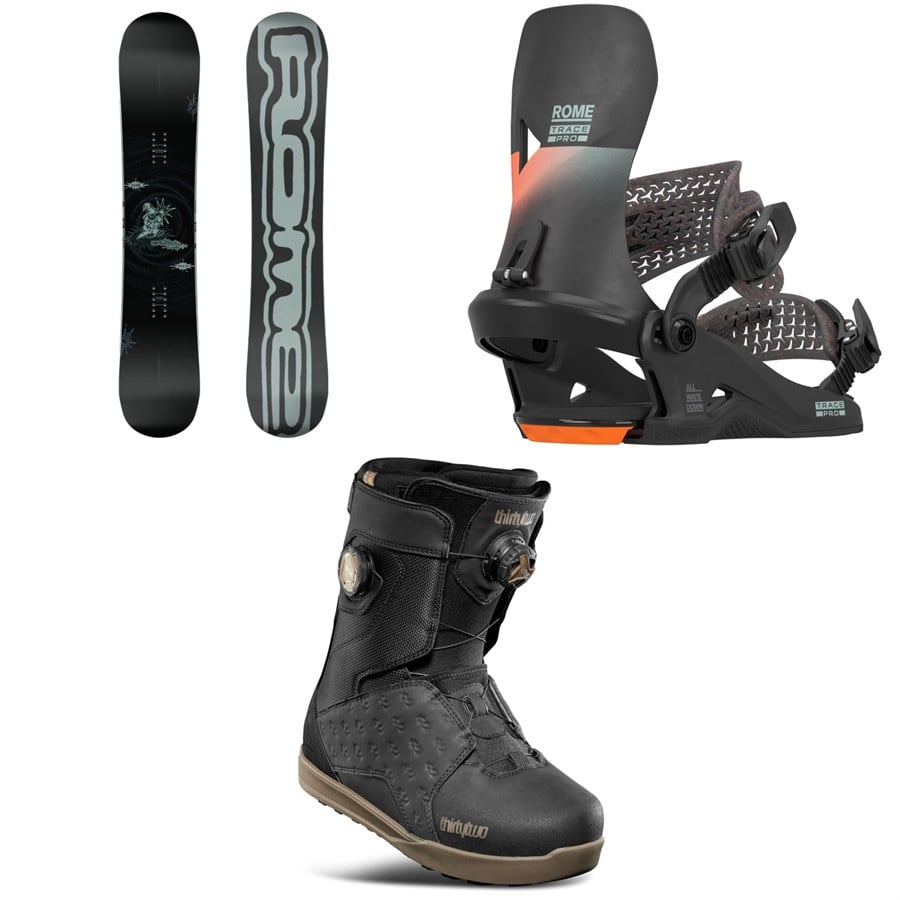 Rome Artifact Pro Snowboard + Trace Pro HW Snowboard Bindings + thirtytwo Lashed Double Boa Snowboard Boots 2026