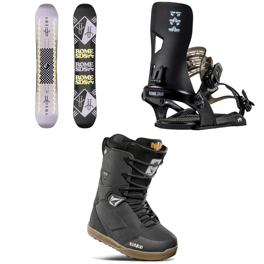 Rome Artifact Snowboard + Crux Snowboard Bindings + thirtytwo Lashed x Volcom Snowboard Boots