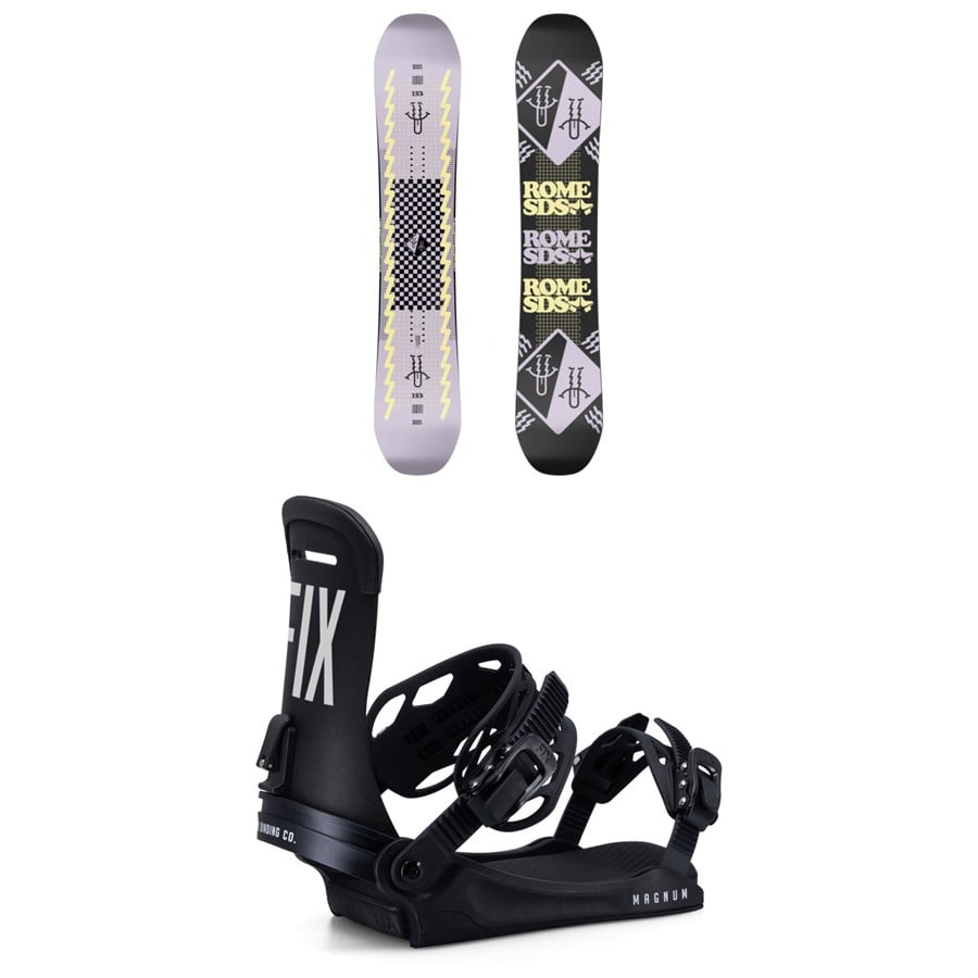 Rome Artifact Snowboard + Fix Magnum Snowboard Bindings