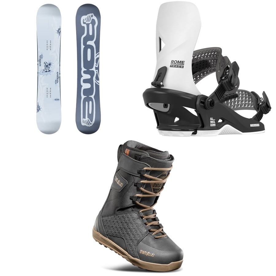 Rome Artifact Snowboard + Trace HW Snowboard Bindings + thirtytwo Lashed Snowboard Boots 2026