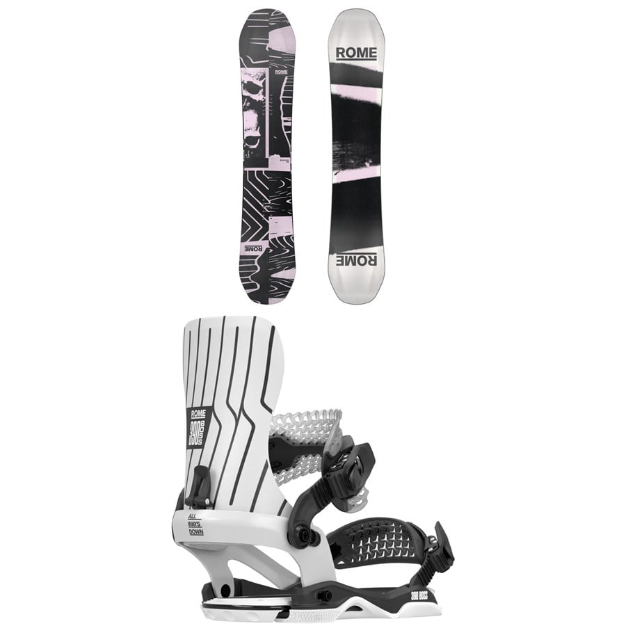 Rome Boneless Snowboard + 390 Boss AW Snowboard Bindings 2026