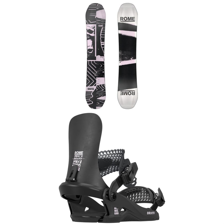 Rome Boneless Snowboard + Brass HW Snowboard Bindings - Women's 2026