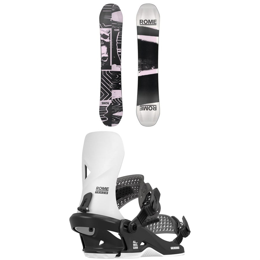 Rome Boneless Snowboard + Trace HW Snowboard Bindings 2026