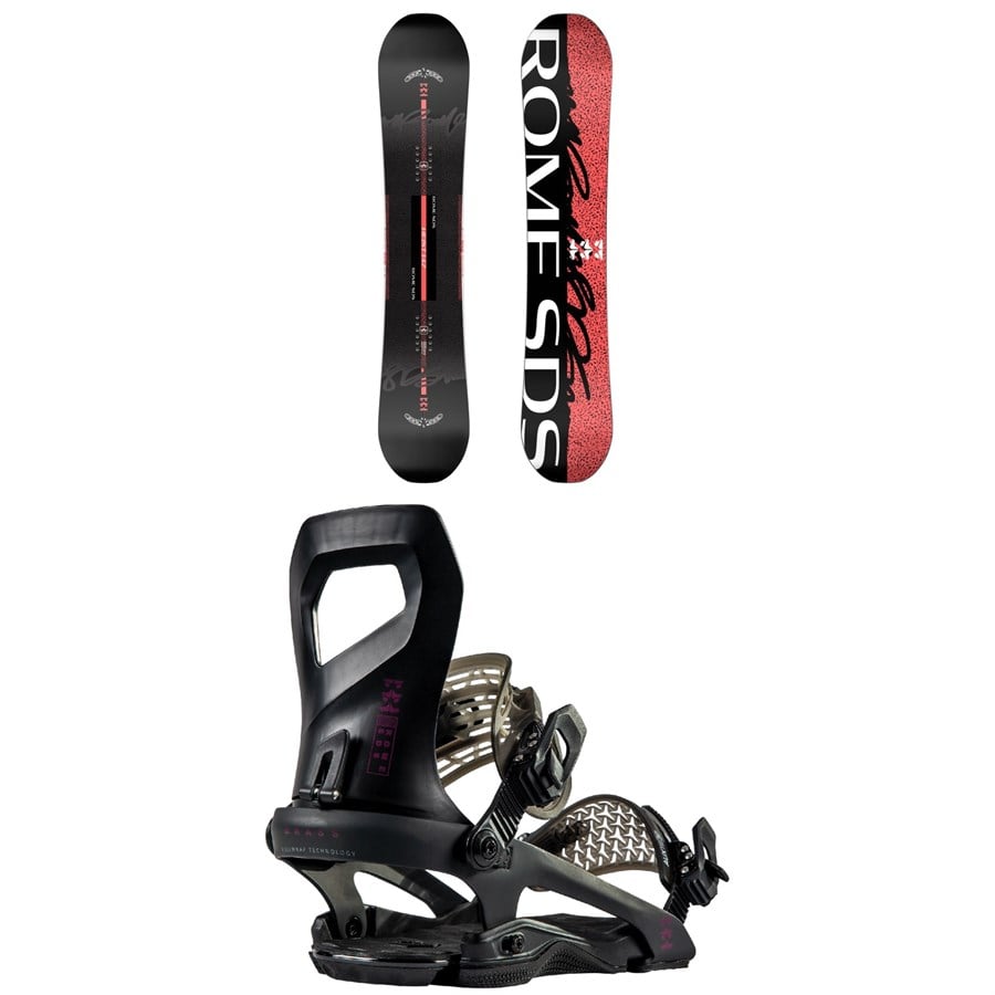 Rome Heist Snowboard + Brass Snowboard Bindings - Women's