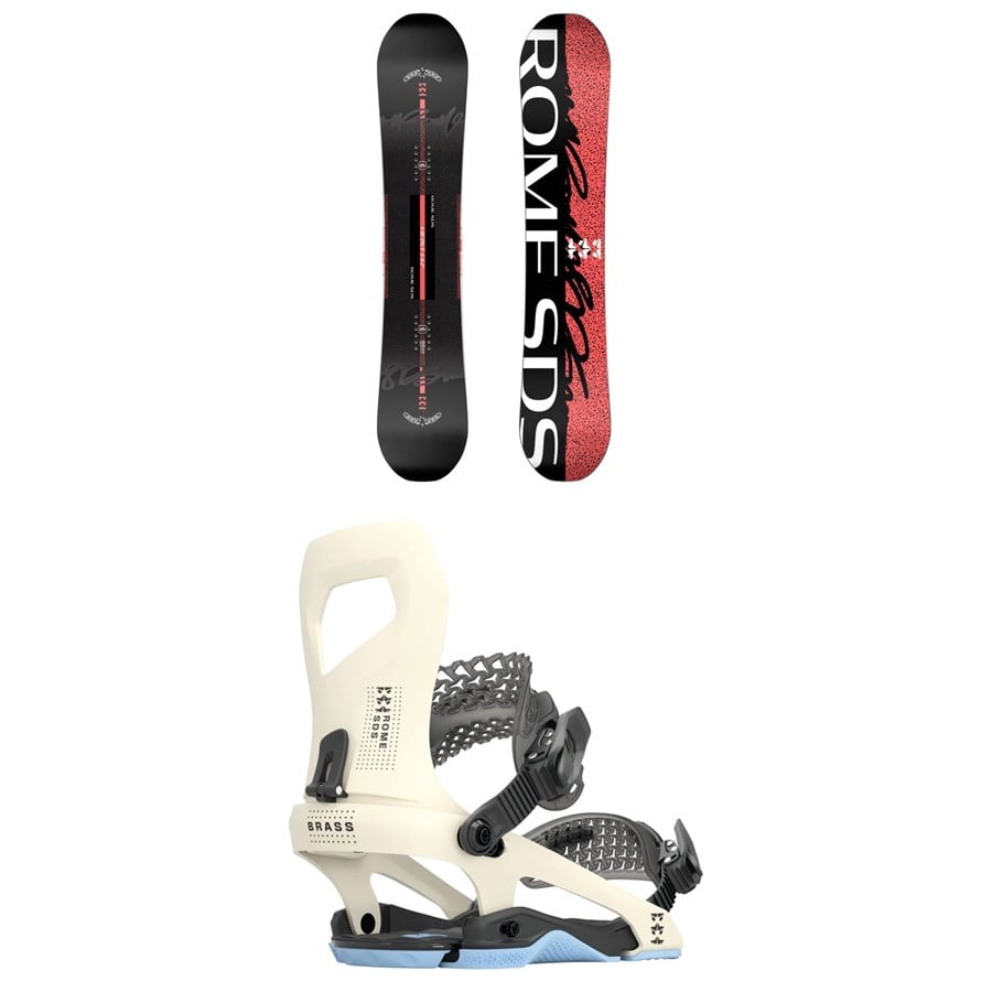 Rome Heist Snowboard + Brass Snowboard Bindings - Women's 2024