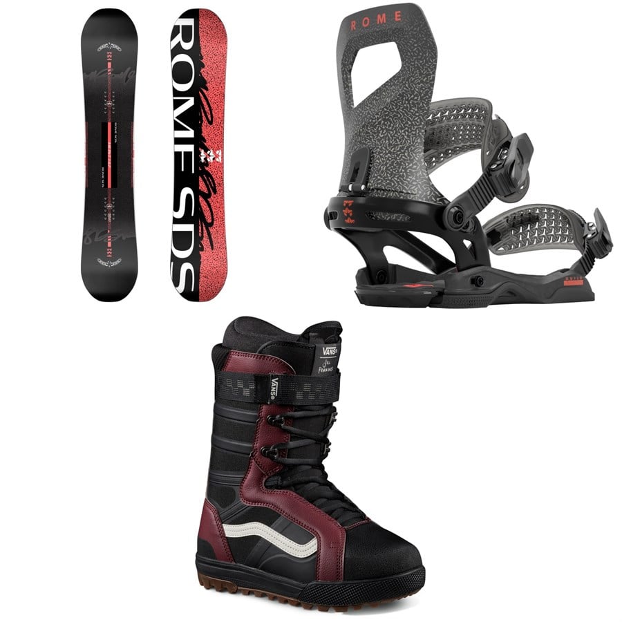 Rome Heist Snowboard + Rome Guild Snowboard Bindings + Vans Hi-Standard Pro Snowboard Boots - Women's 2024