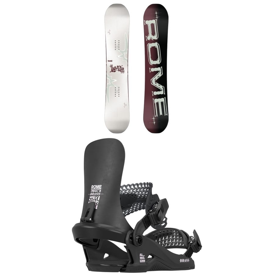 Rome Hype Snowboard + Brass HW Snowboard Bindings - Women's 2026