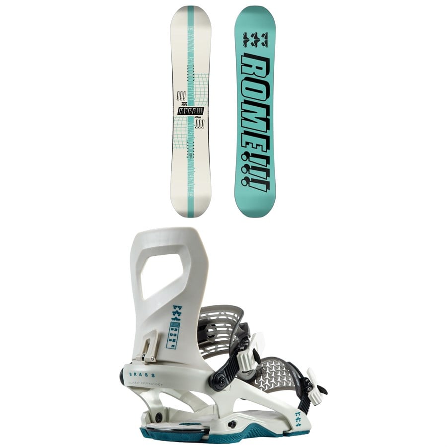 Rome Hype Snowboard + Brass Snowboard Bindings - Women's