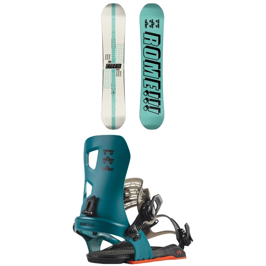 Rome Hype Snowboard + Flare Snowboard Bindings - Women's