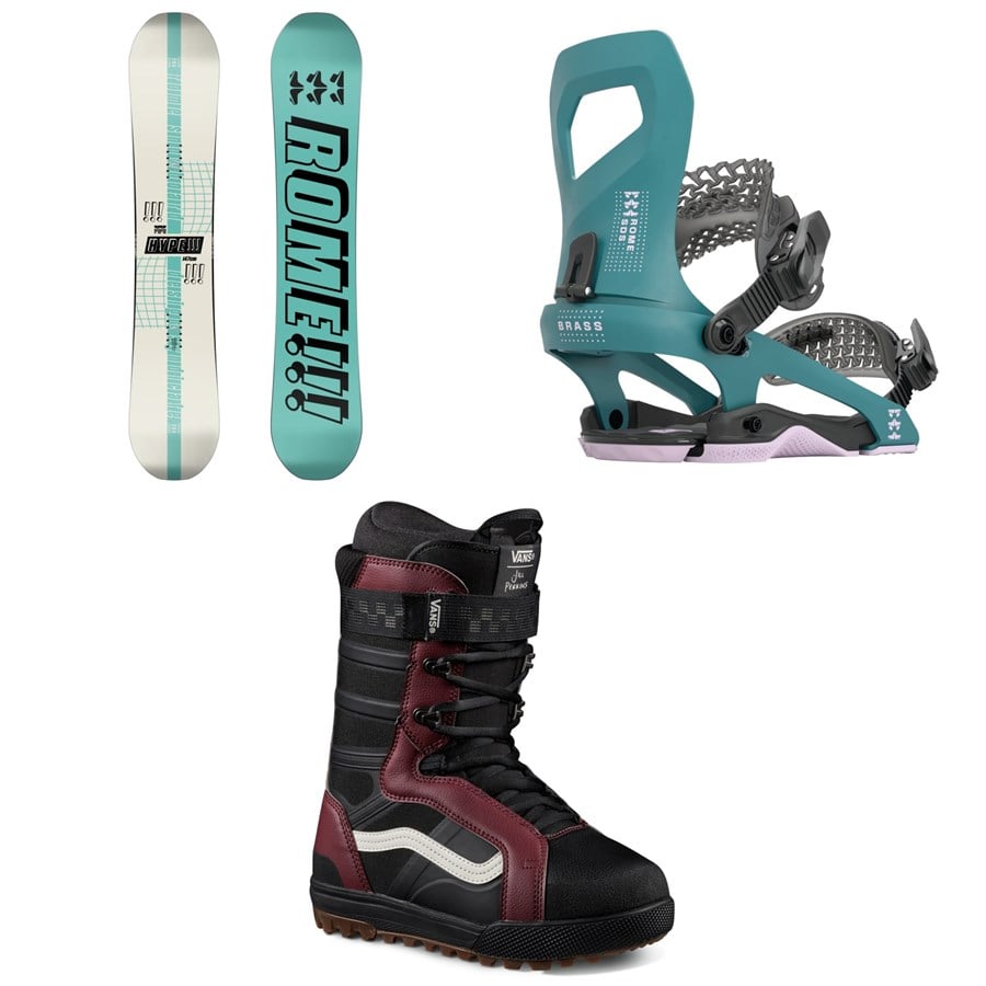Rome Hype Snowboard + Rome Brass Snowboard Bindings + Vans Hi-Standard Pro Snowboard Boots - Women's 2024