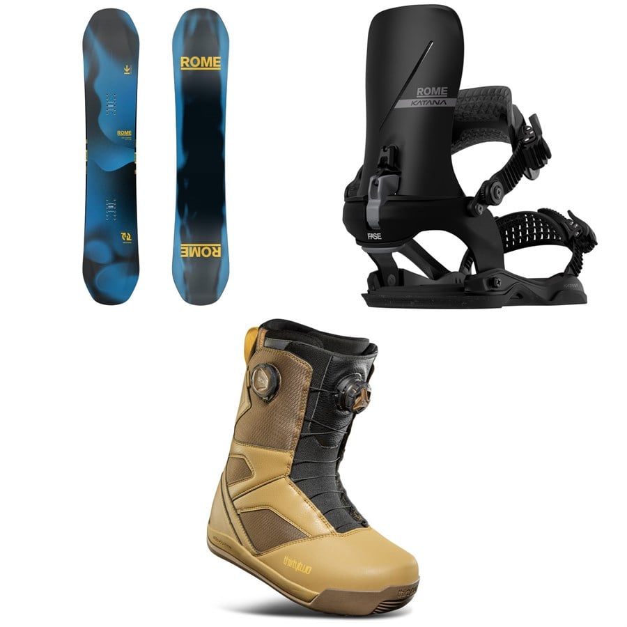 Rome Mechanic Snowboard + Katana AW FASE Snowboard Bindings + Thirtytwo STW Double Boa Snowboard Boots 2026