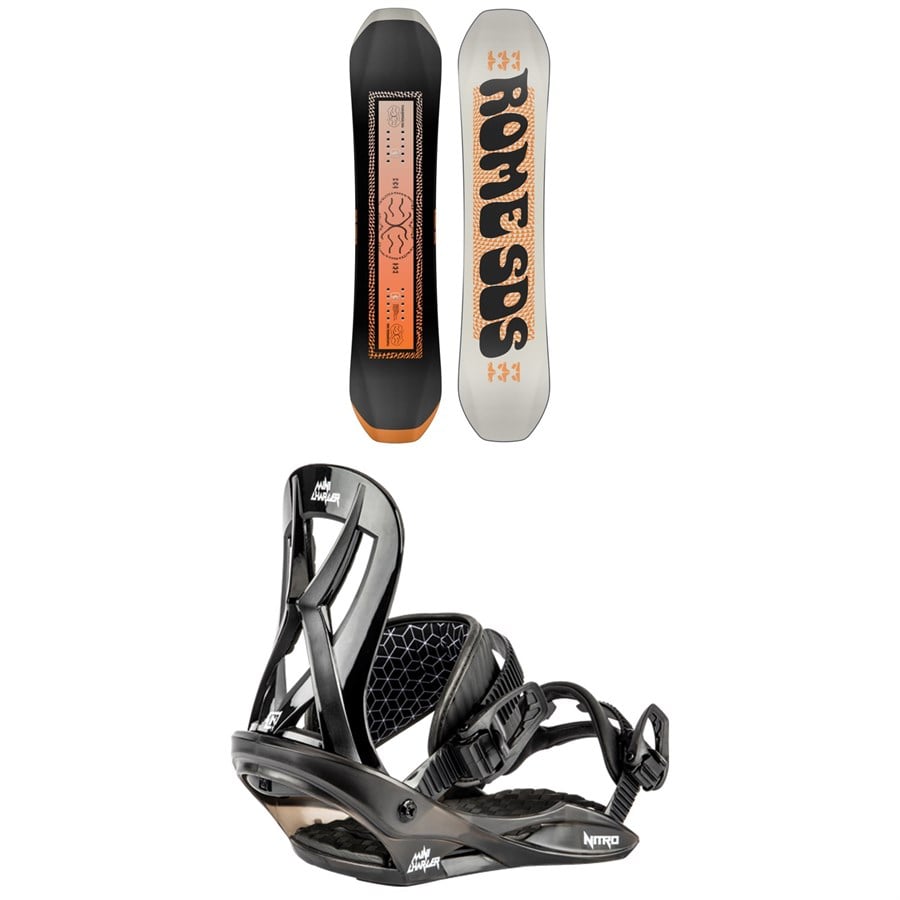 Rome Minishred Snowboard + Nitro Mini Charger Snowboard Bindings - Kids