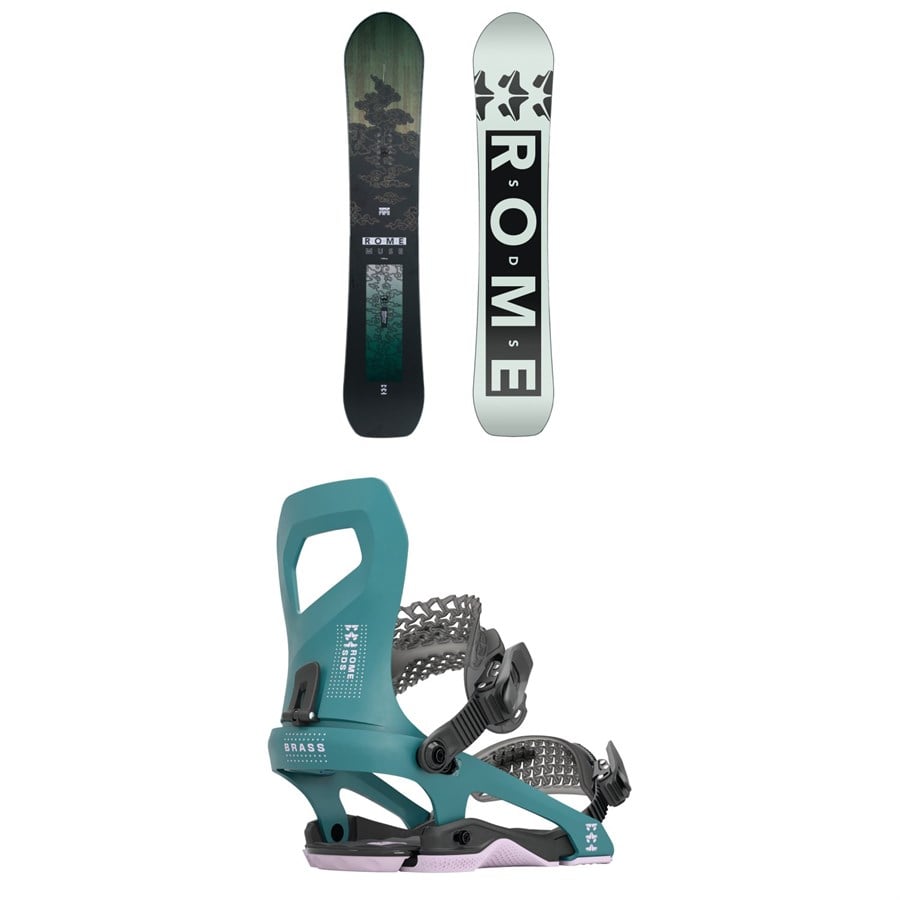 Rome Muse Snowboard + Brass Snowboard Bindings - Women's 2024