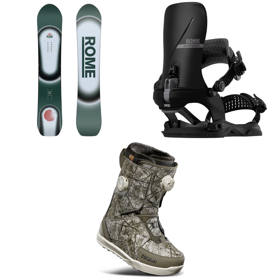 Rome Muse Snowboard + Katana AW FASE Snowboard Bindings + thirtytwo Lashed Double Boa Snowboard Boots - Women's 2026