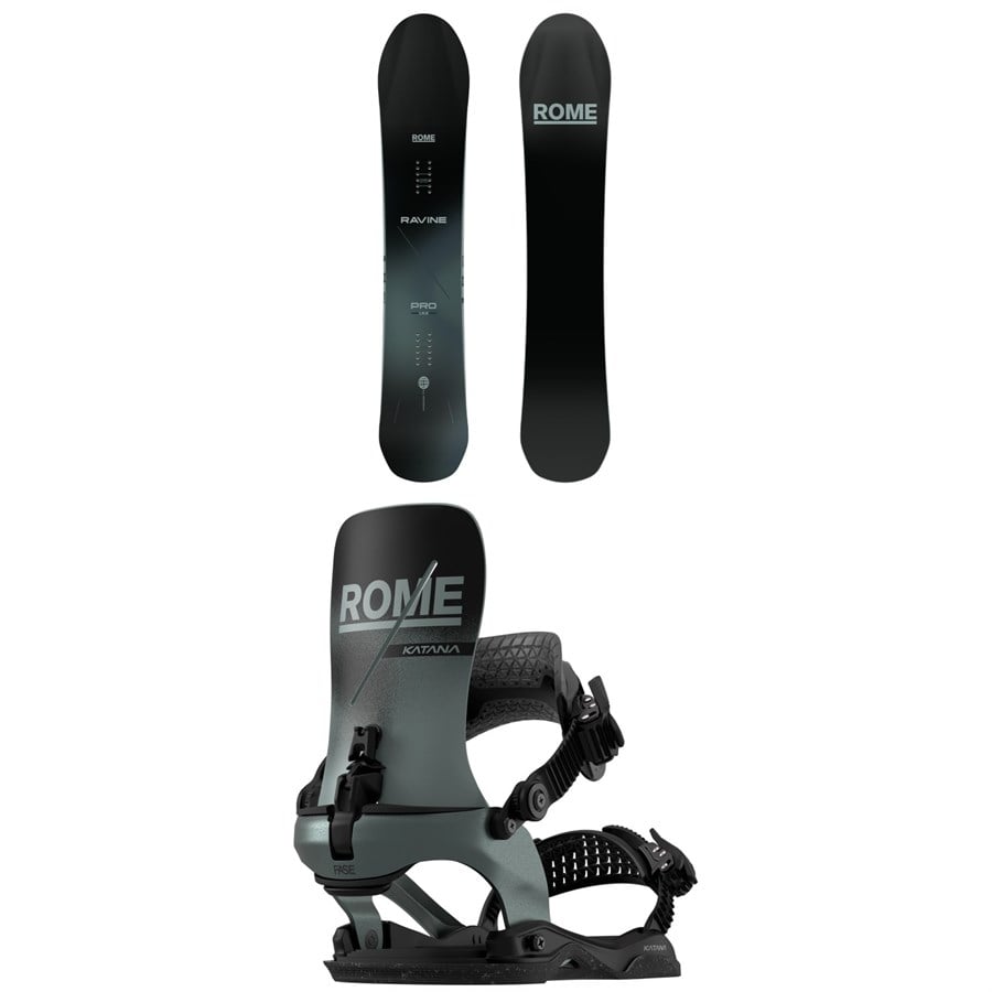 Rome Ravine Pro Snowboard + Katana AW FASE Snowboard Bindings 2026