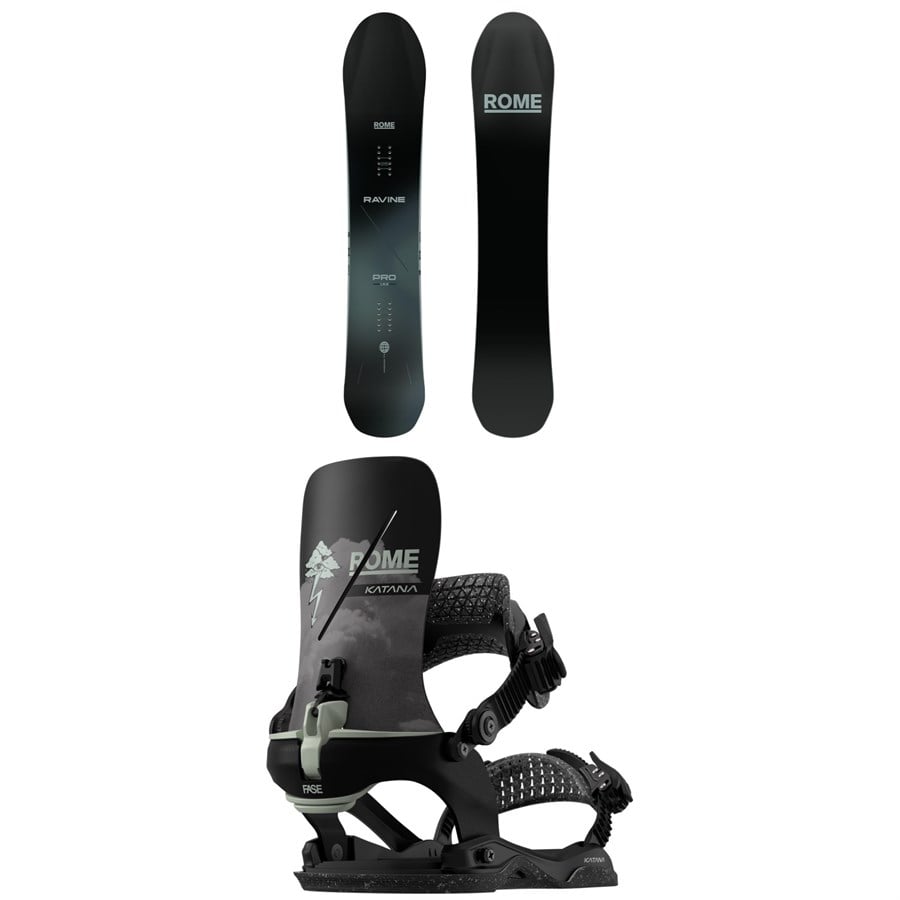 Rome Ravine Pro Snowboard + Katana AW FASE x Stale Snowboard Bindings 2026