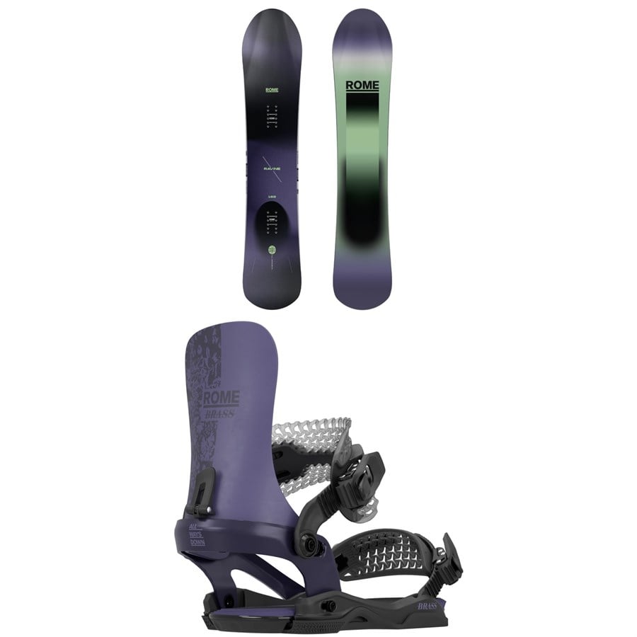 Rome Ravine Snowboard + Brass AW Snowboard Bindings - Women's 2026