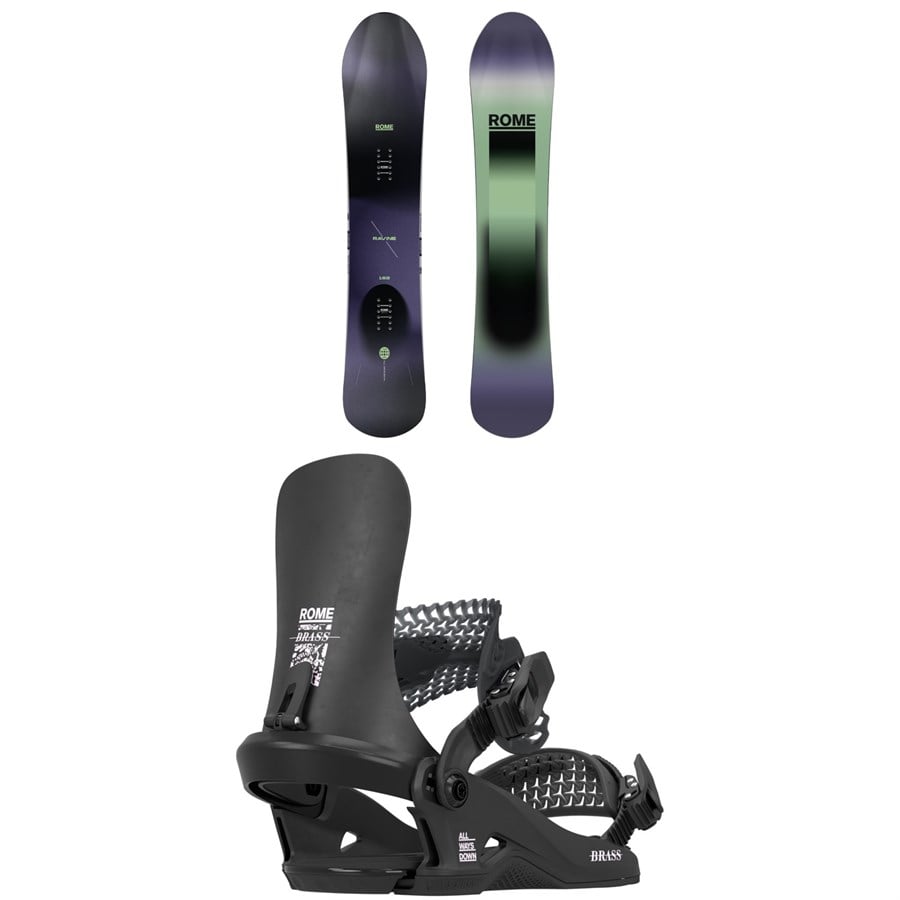 Rome Ravine Snowboard + Brass HW Snowboard Bindings - Women's 2026