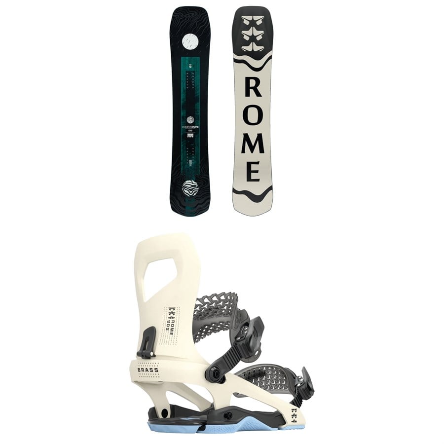 Rome Ravine Snowboard + Brass Snowboard Bindings - Women's 2024