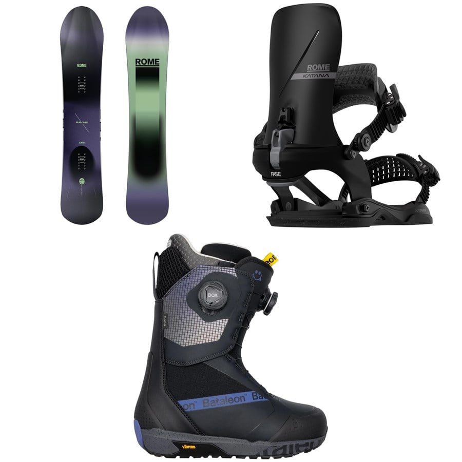 Rome Ravine Snowboard + Katana AW FASE Snowboard Bindings + Bataleon Salsa Boa Snowboard Boots - Women's 2026