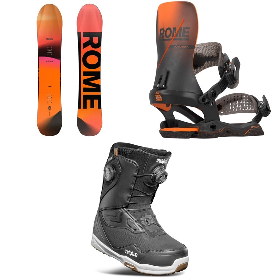 Rome Ravine Snowboard + Katana AW Snowboard Bindings + thirtytwo TM-2 Double Boa Snowboard Boots 2026