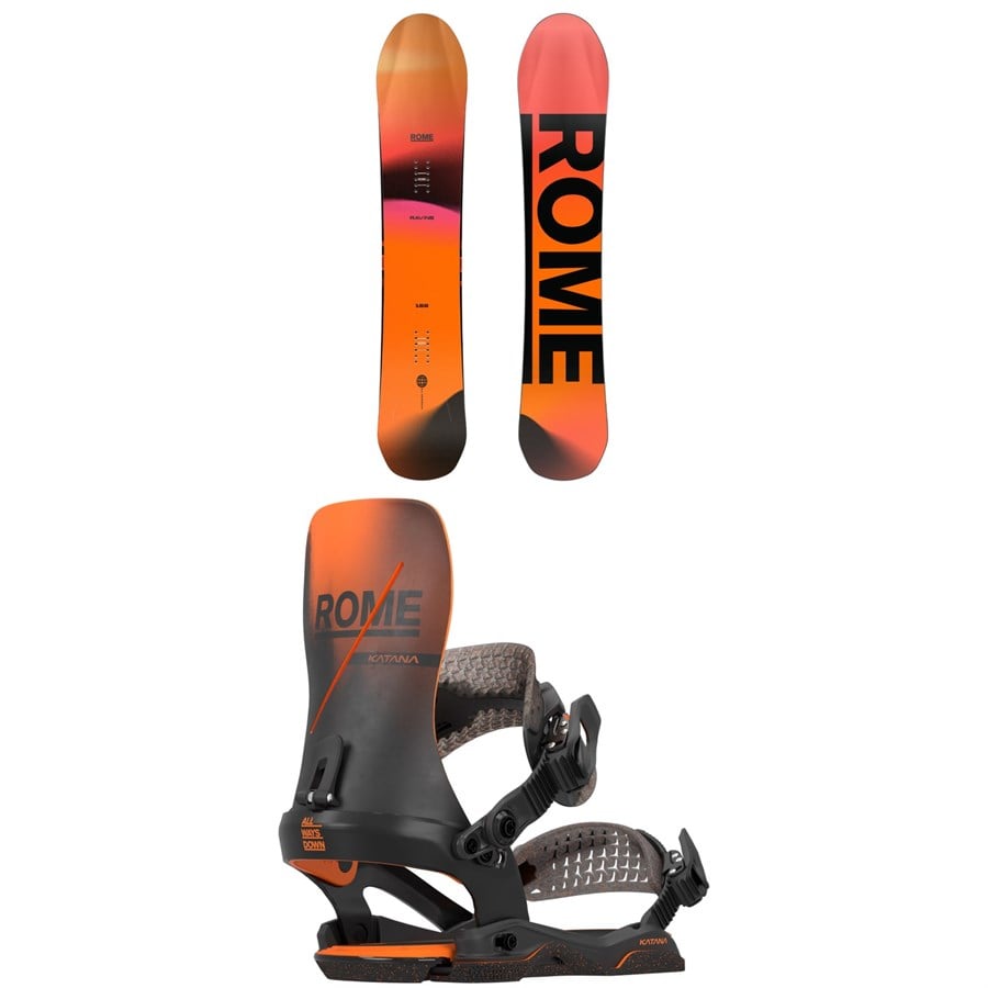 Rome Ravine Snowboard + Katana AW Snowboard Bindings 2026