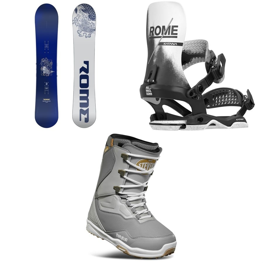 Rome Rene-Gade Snowboard + Katana AW Snowboard Bindings + Thirtytwo TM-2 Snowboard Boots 2026