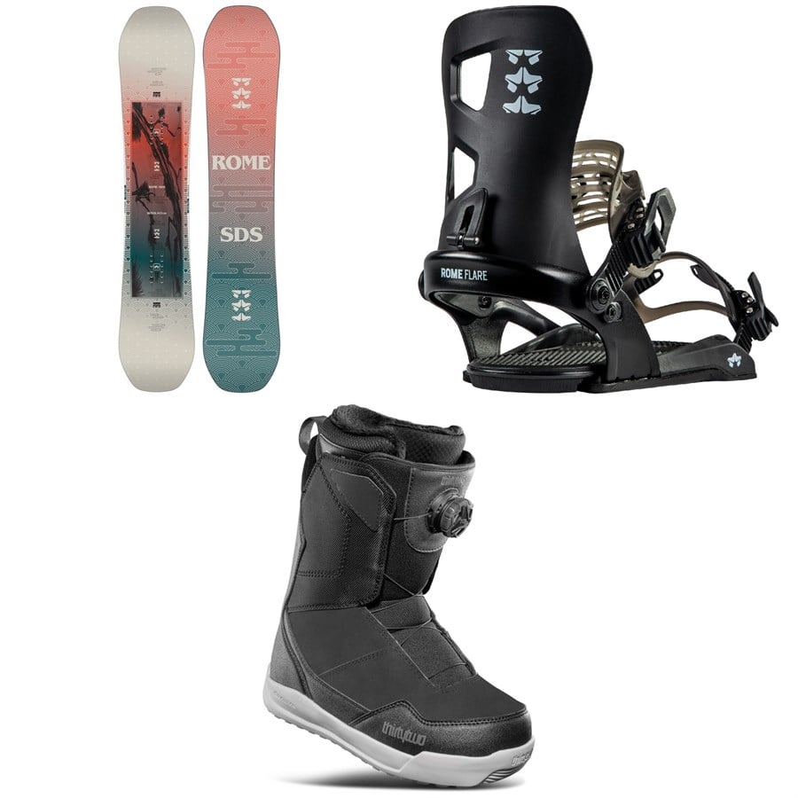 Rome Royal Snowboard + Flare Snowboard Bindings + Thirtytwo Shifty Boa Snowboard Boots - Women's