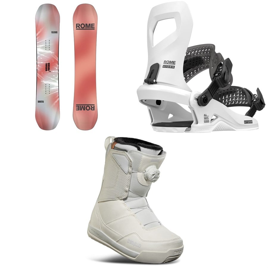 Rome Royal Snowboard + Hydra HW Snowboard Bindings + Thirtytwo Shifty Boa Snowboard Boots - Women's 2026