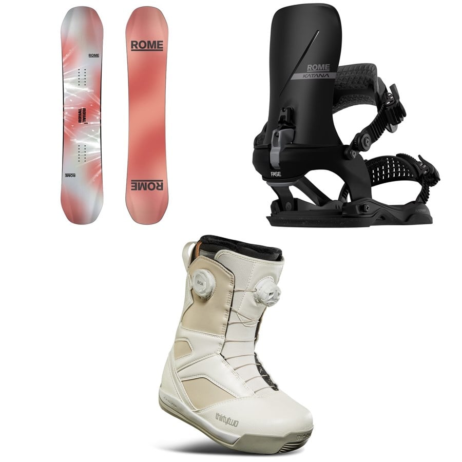 Rome Royal Snowboard + Katana AW FASE Snowboard Bindings + thirtytwo STW Double Boa Snowboard Boots - Women's 2026