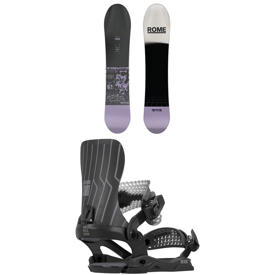 Rome Service Dog Snowboard + 390 Boss AW Snowboard Bindings 2026
