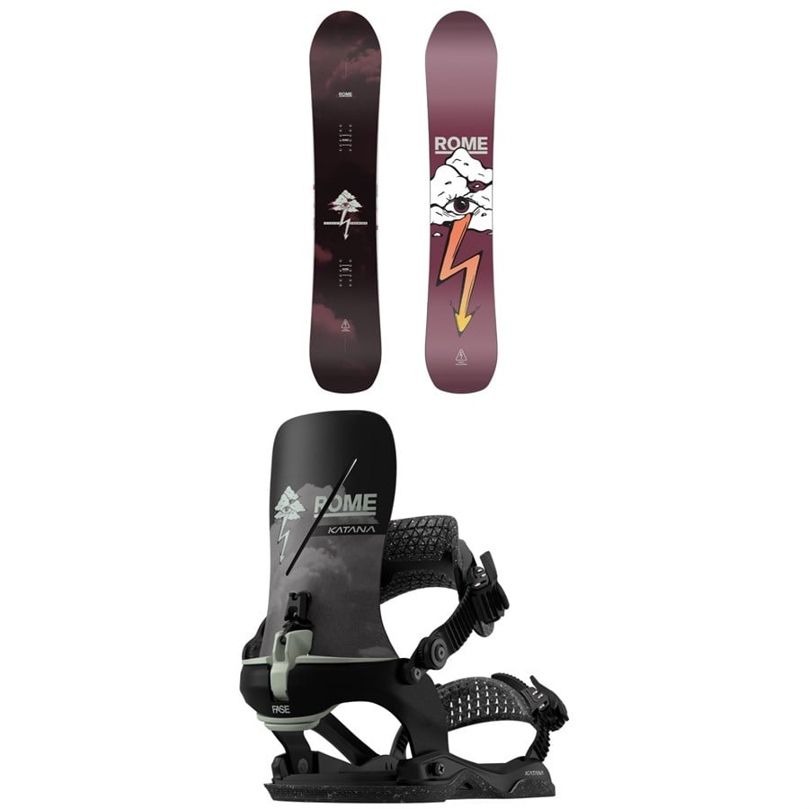 Rome Stale Crewzer Snowboard + Katana AW FASE X Stale Snowboard Bindings 2026