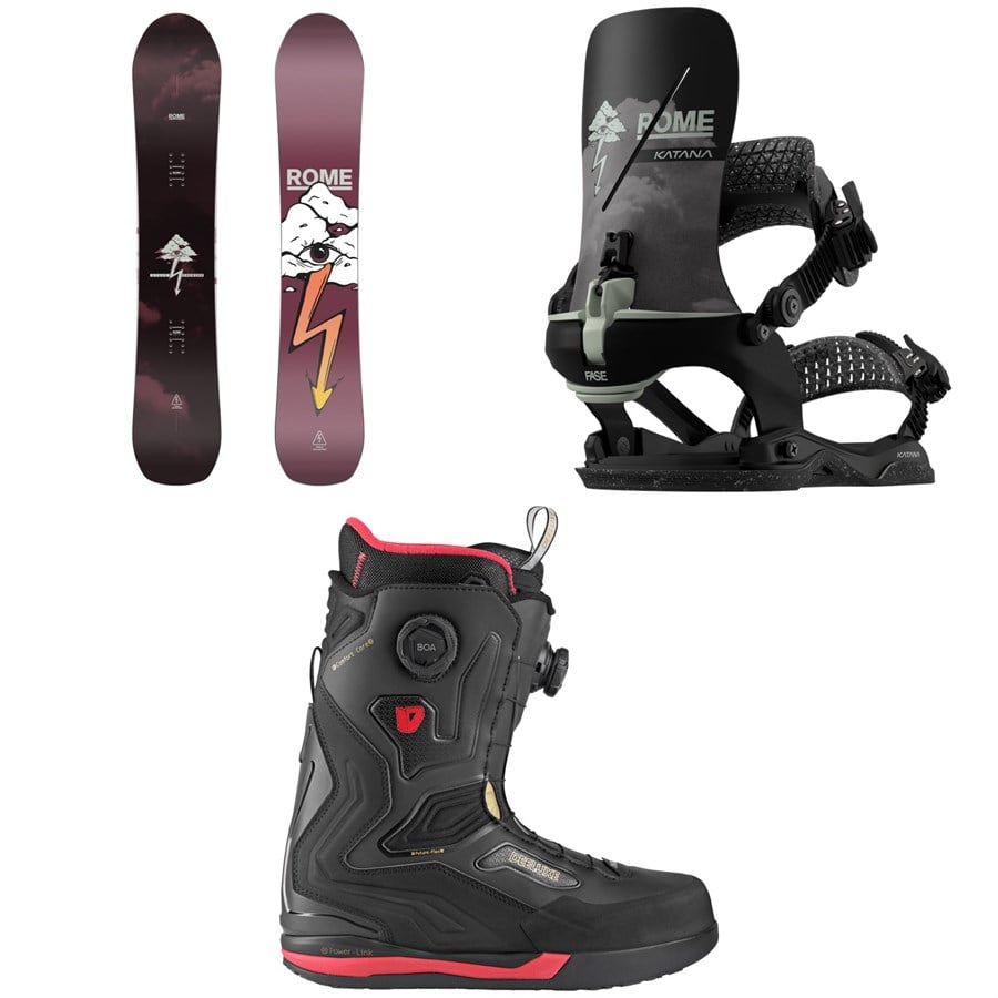 Rome Stale Crewzer Snowboard + Katana AW FASE x Stale Snowboard Bindings + Deeluxe ID Y-20 Snowboard Boots 2026