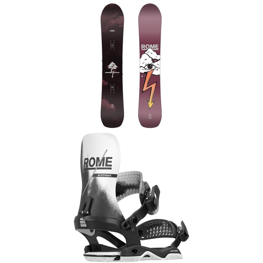 Rome Stale Crewzer Snowboard + Katana AW Snowboard Bindings 2026
