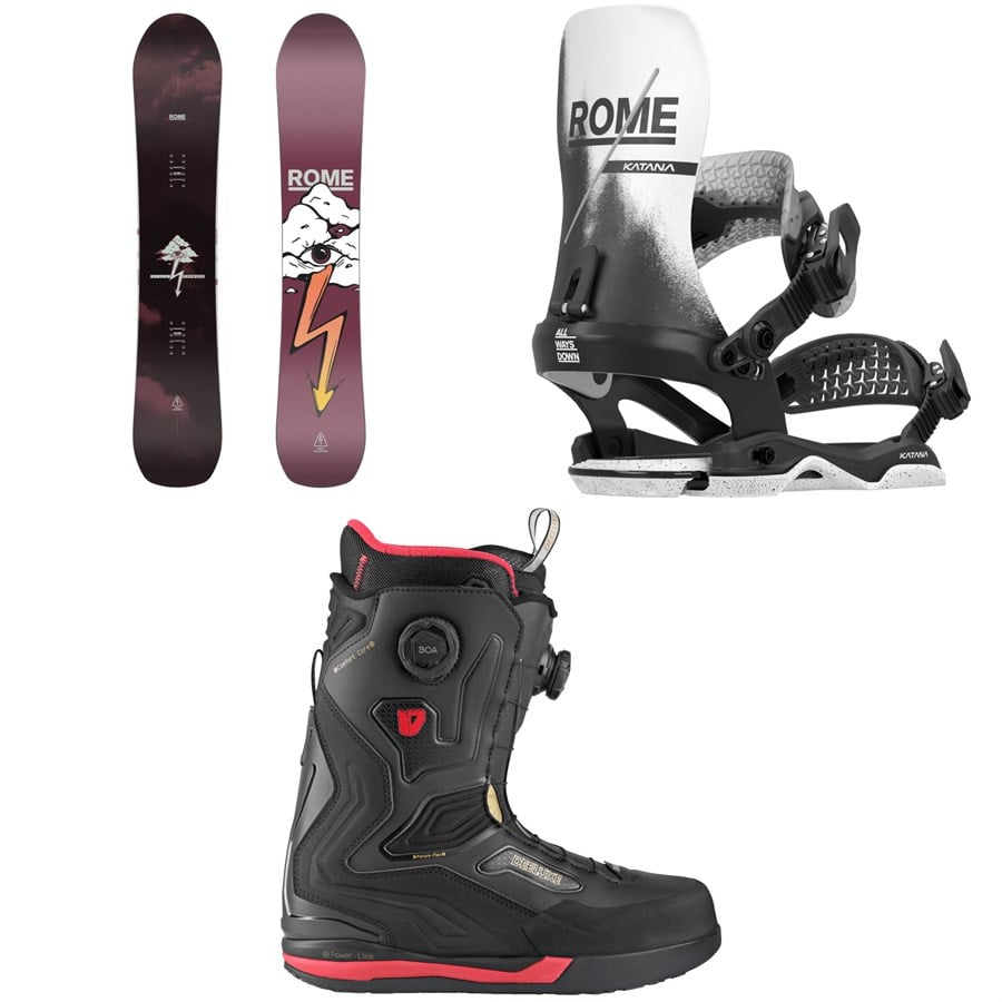 Rome Stale Crewzer Snowboard + Katana AW Snowboard Bindings + Deeluxe ID Y-20 Snowboard Boots 2026